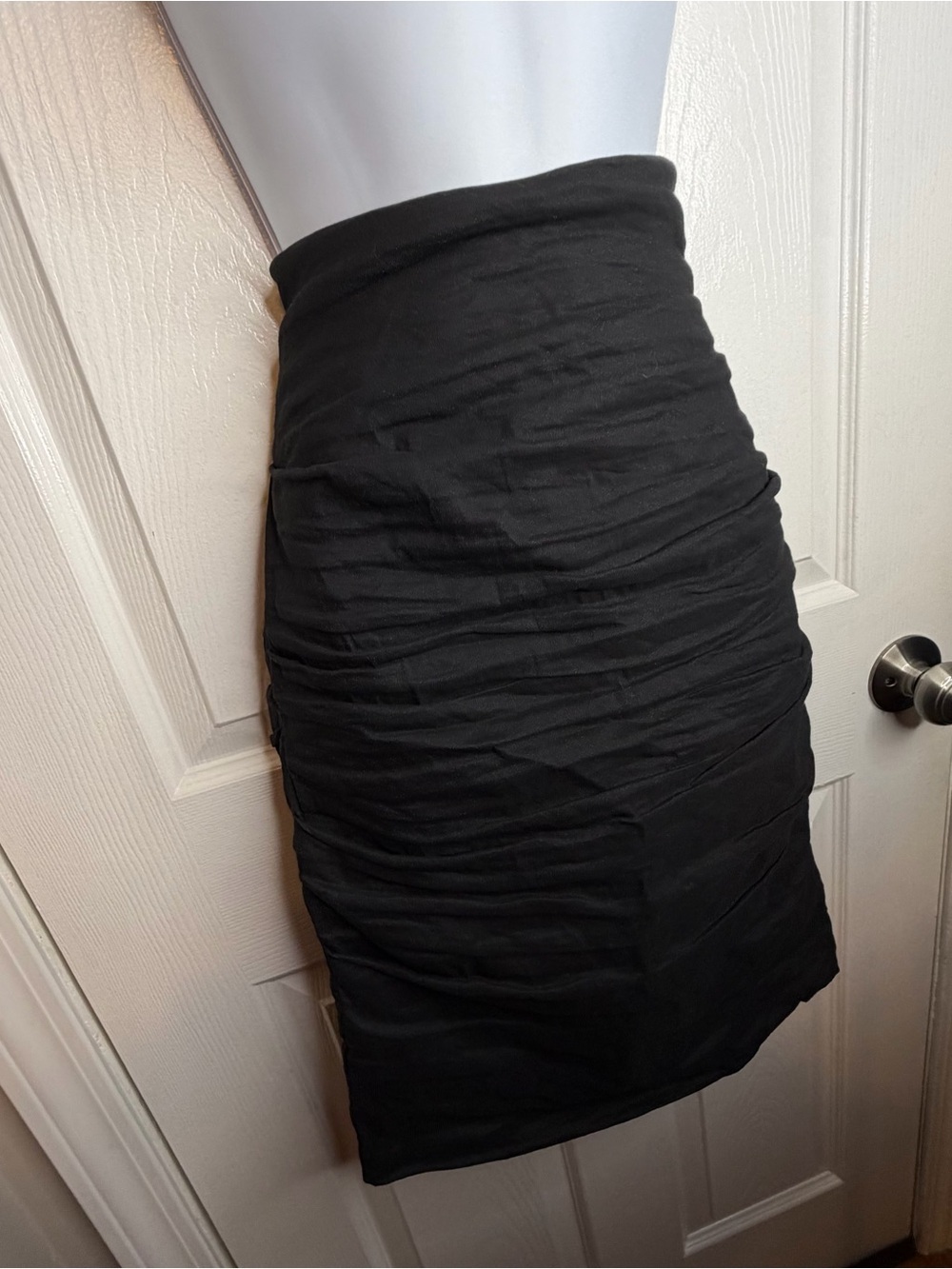 Nicole Miller Artelier Women’s 8 Black High Waisted Pencil Skirt Ruched Y2K - Picture 13 of 15